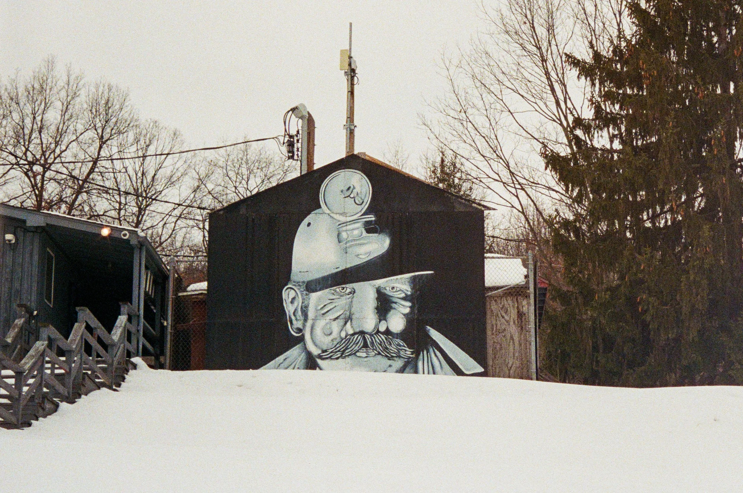 2026 McDade Coal Miner Mural in Winter - Scranton PA Kodak Ultramax 400 L.jpg