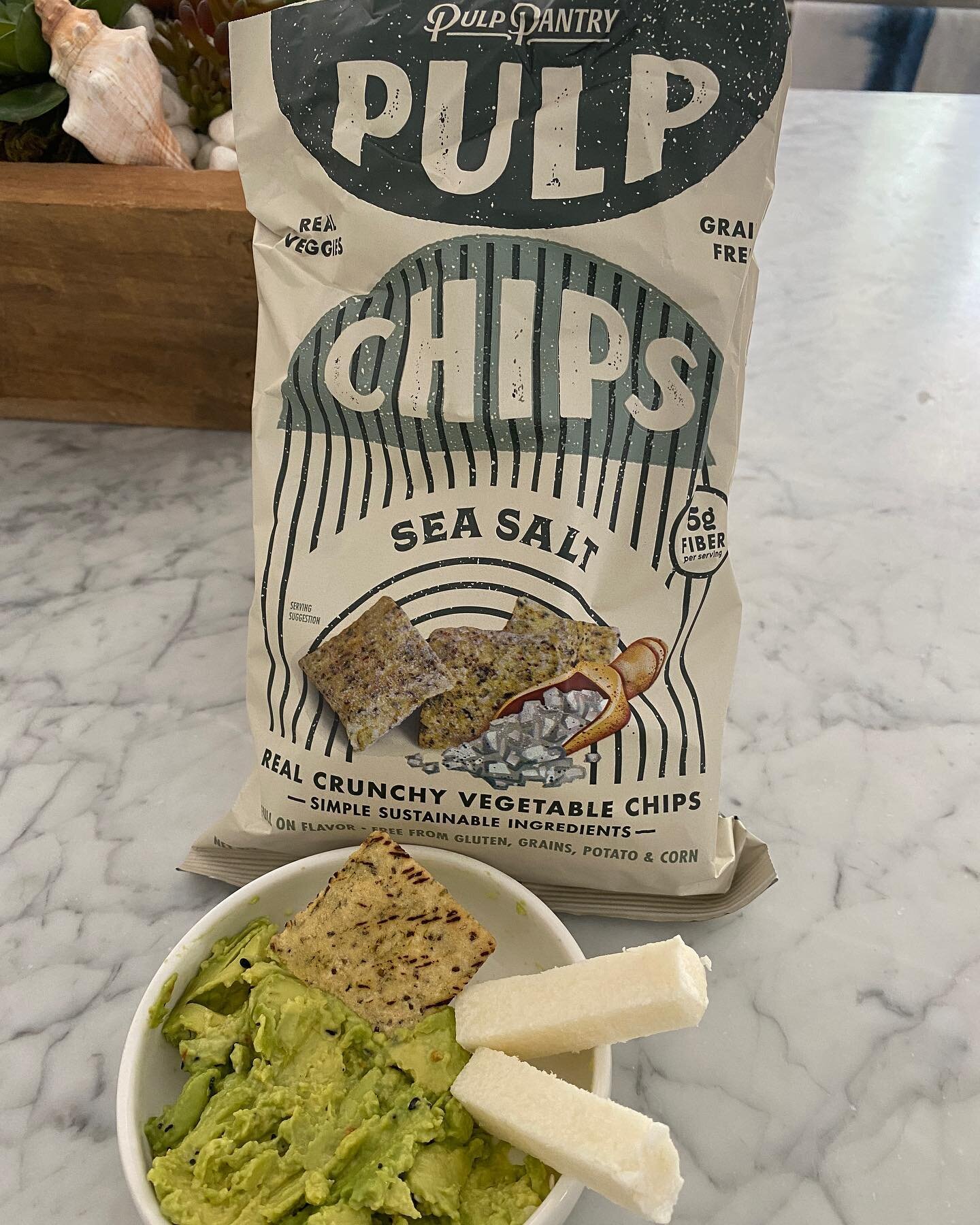 These are pretty darn good! Saw  @pulppantry Pulp Chips on Shark Tank. They take the pulp (fiber and nutrients) from juicing and turn it into tasty chips packed with flavor and 5 g of fiber per serving. Great for scooping up mashed avocado and anythi