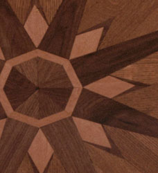 white oak compass medallion with maple and walnut accents