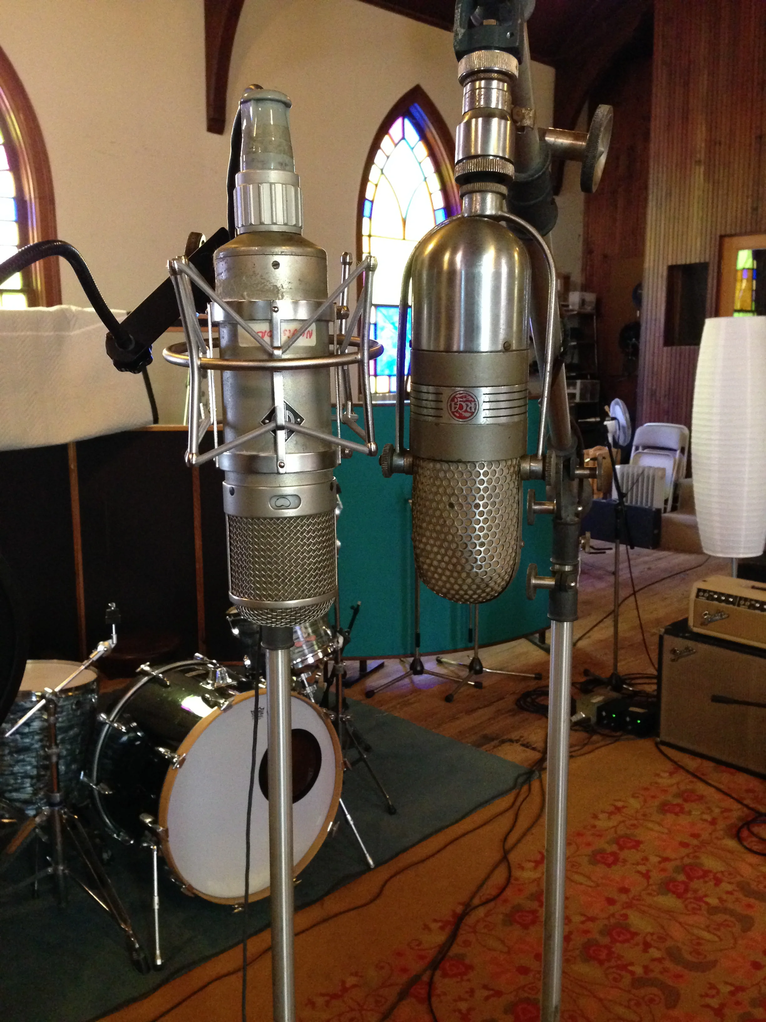 Neumann U47 and original RCA 44 for vocals