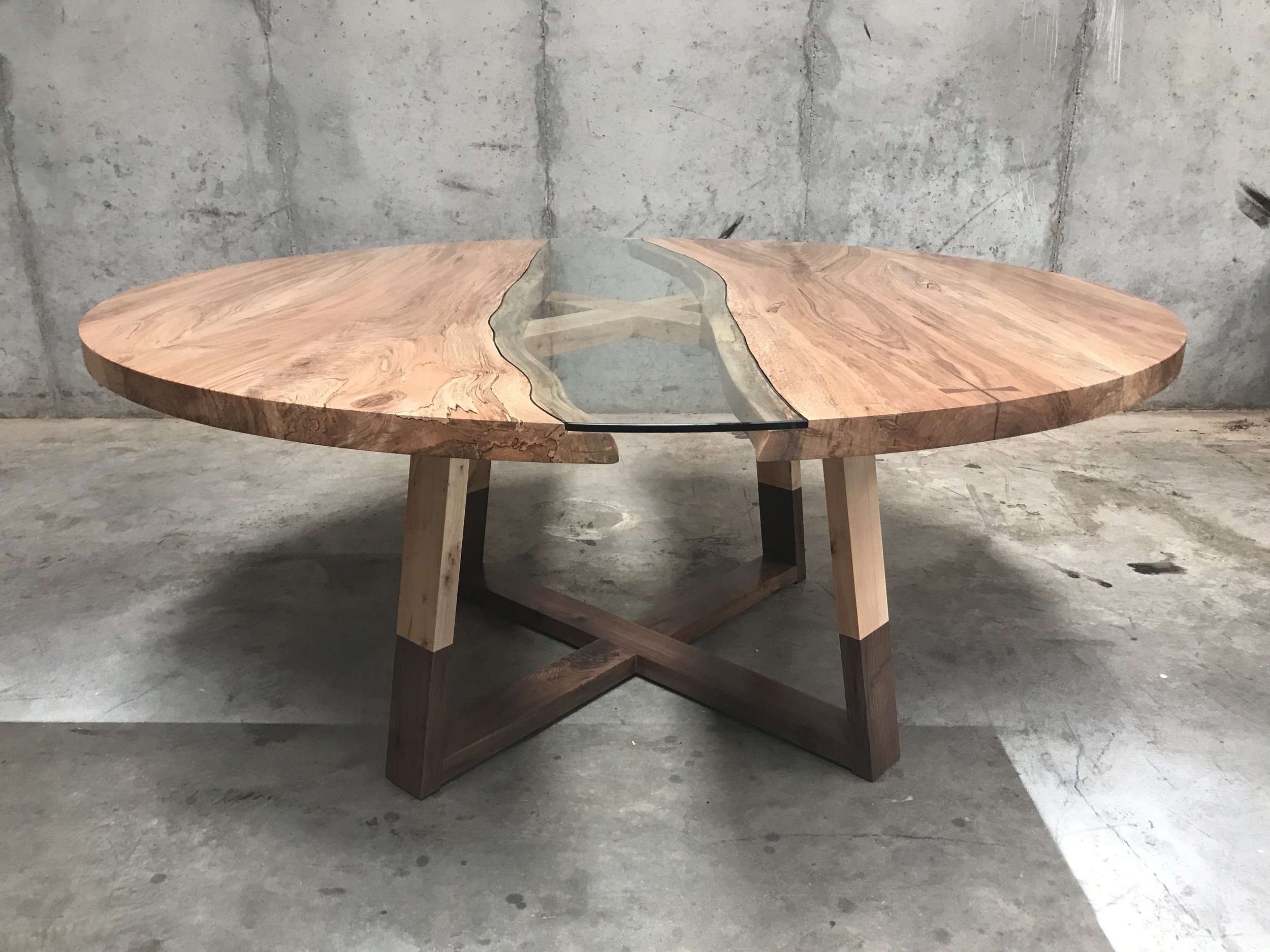 The Jack Ellis Company - Custom Live Edge Ambrosia Maple Round Table