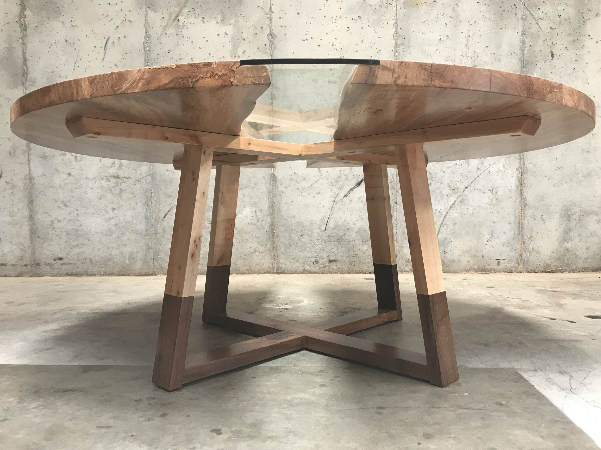 The Jack Ellis Company - Custom Live Edge Ambrosia Maple Round Table