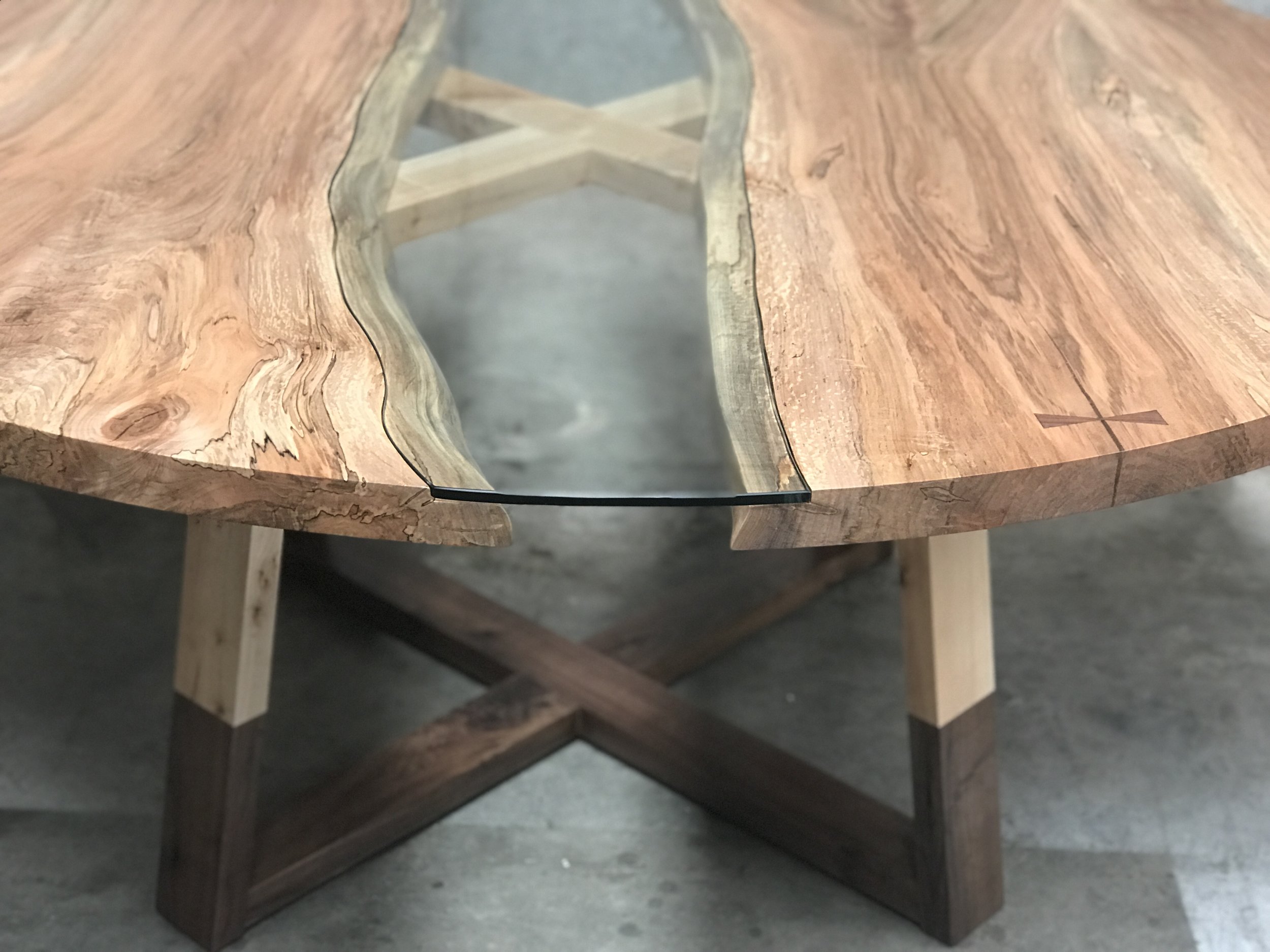 The Jack Ellis Company - Custom Live Edge Ambrosia Maple Round Table