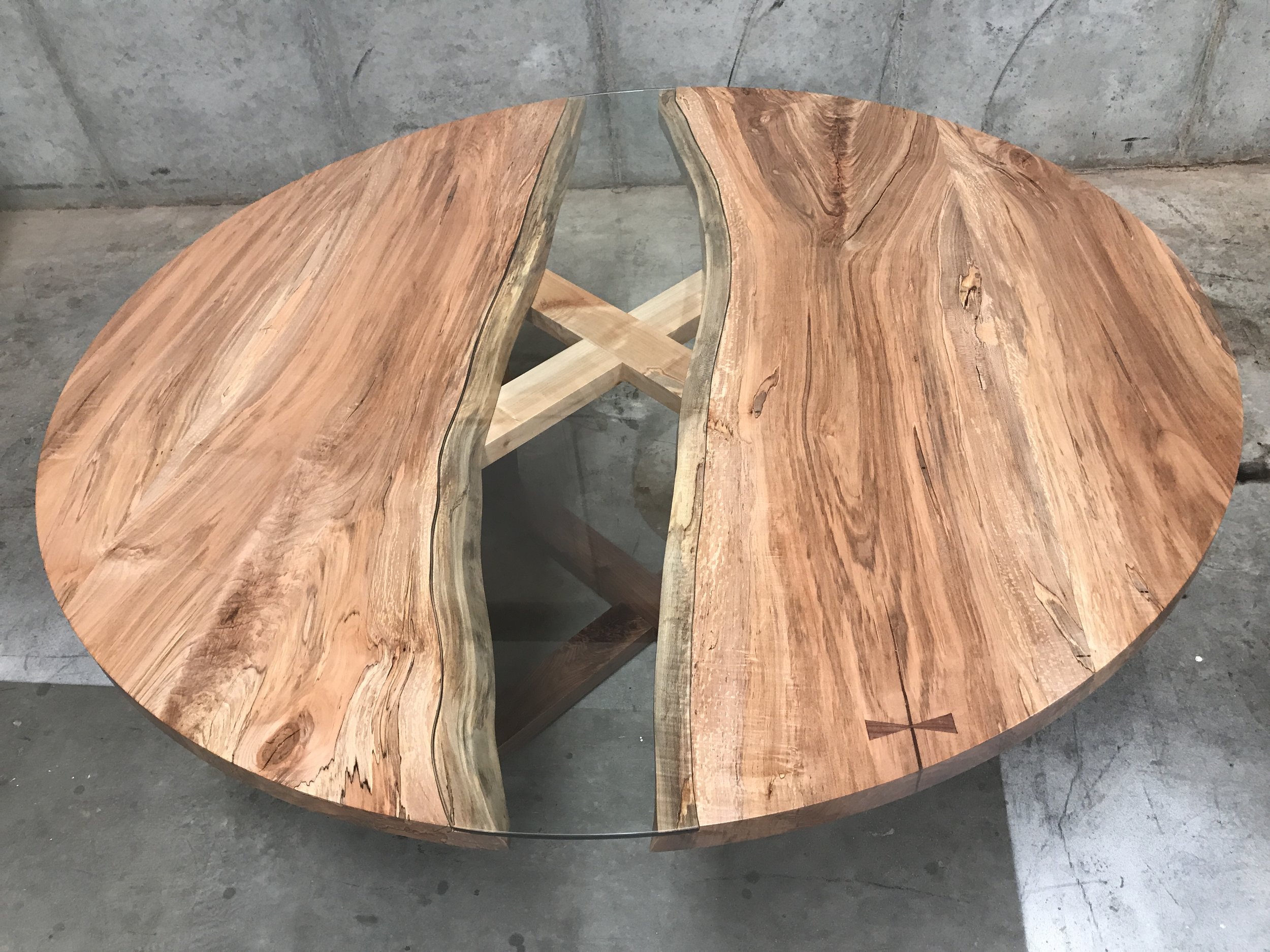 The Jack Ellis Company - Custom Live Edge Ambrosia Maple Round Table