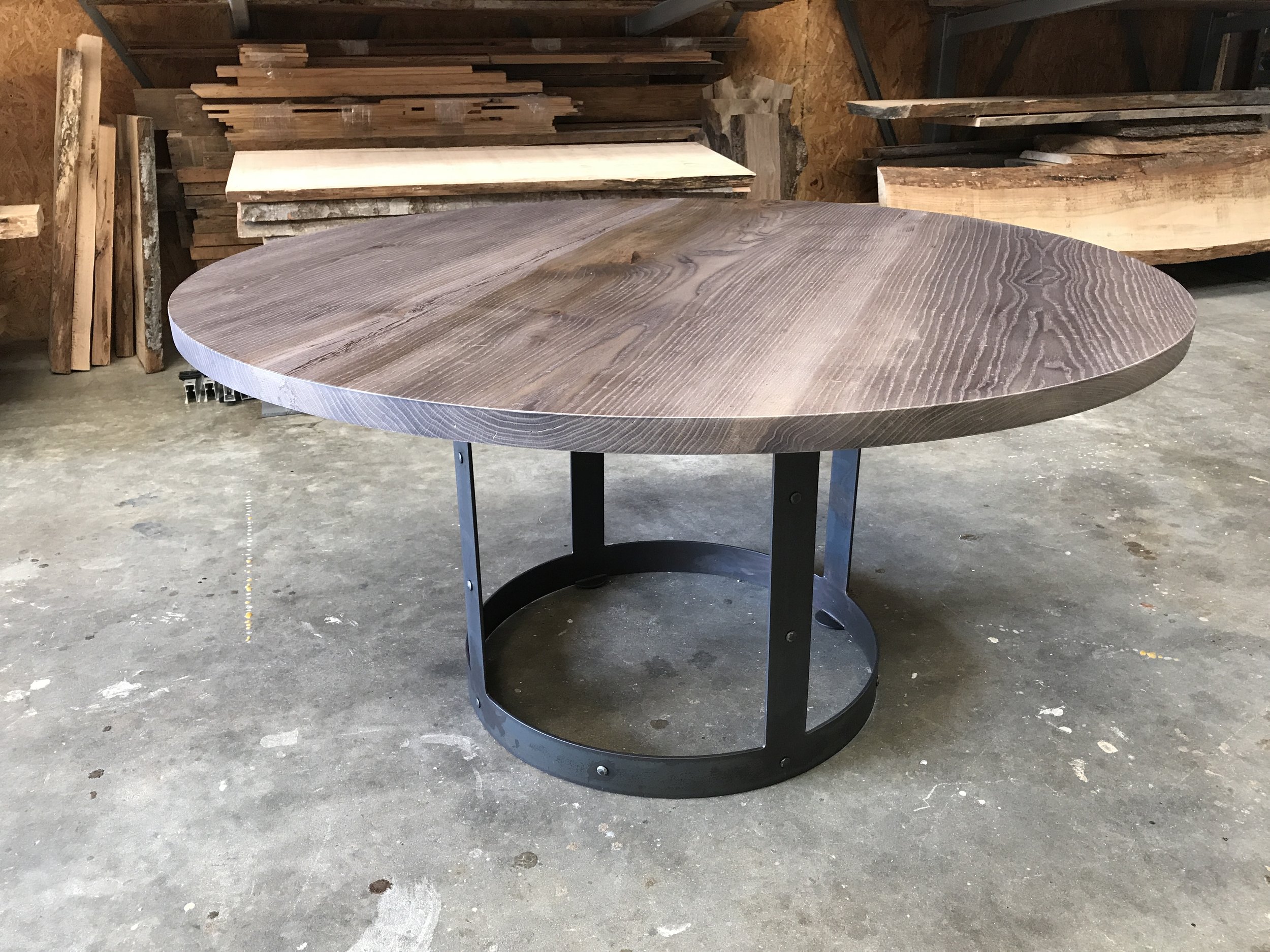 The Jack Ellis Company - White Oak and Steel Round Table