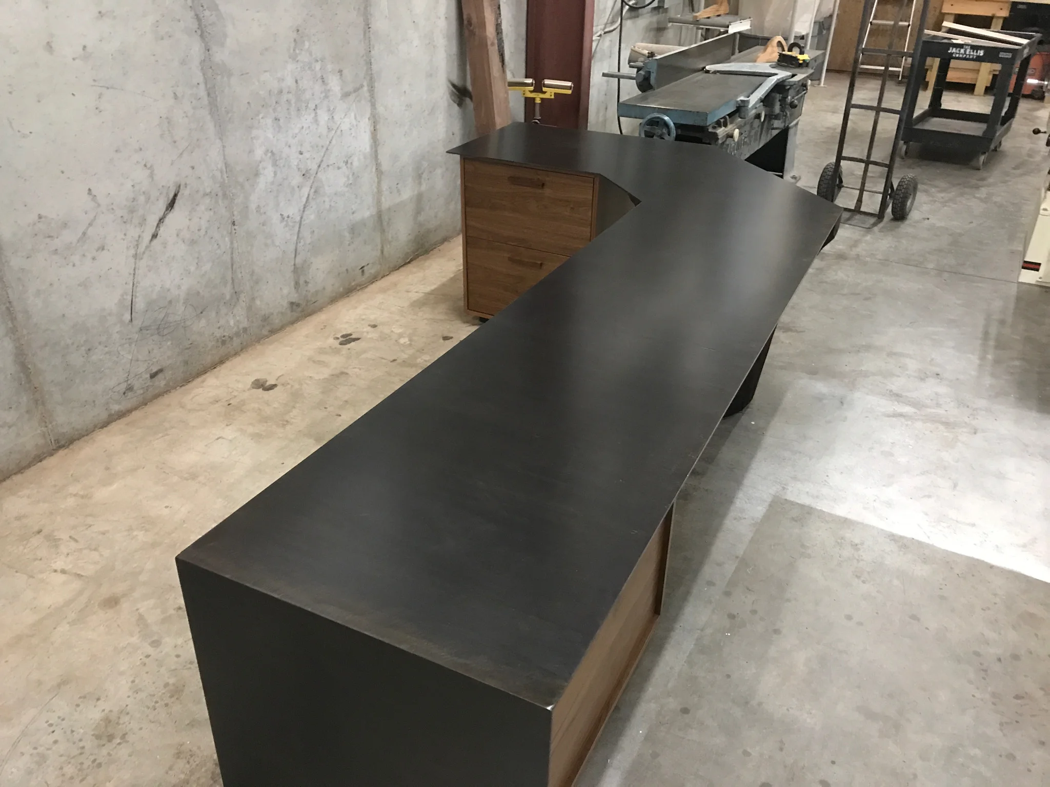 Jack Ellis Company Custom Walnut and Steel Desks