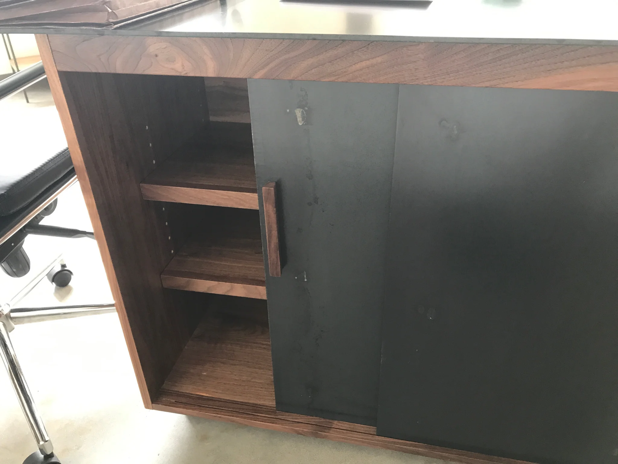 Jack Ellis Company Custom Walnut and Steel Desks
