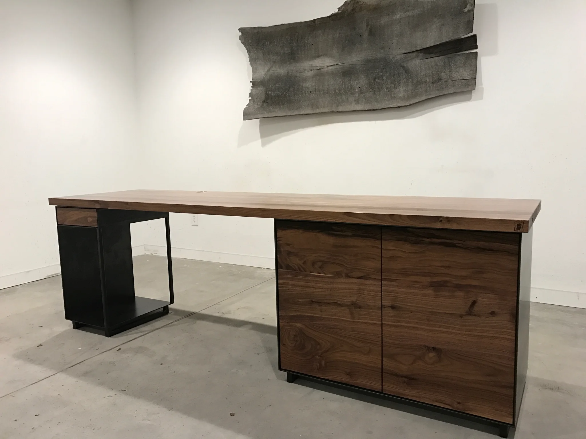 Jack Ellis Company Custom Walnut and Steel Desks