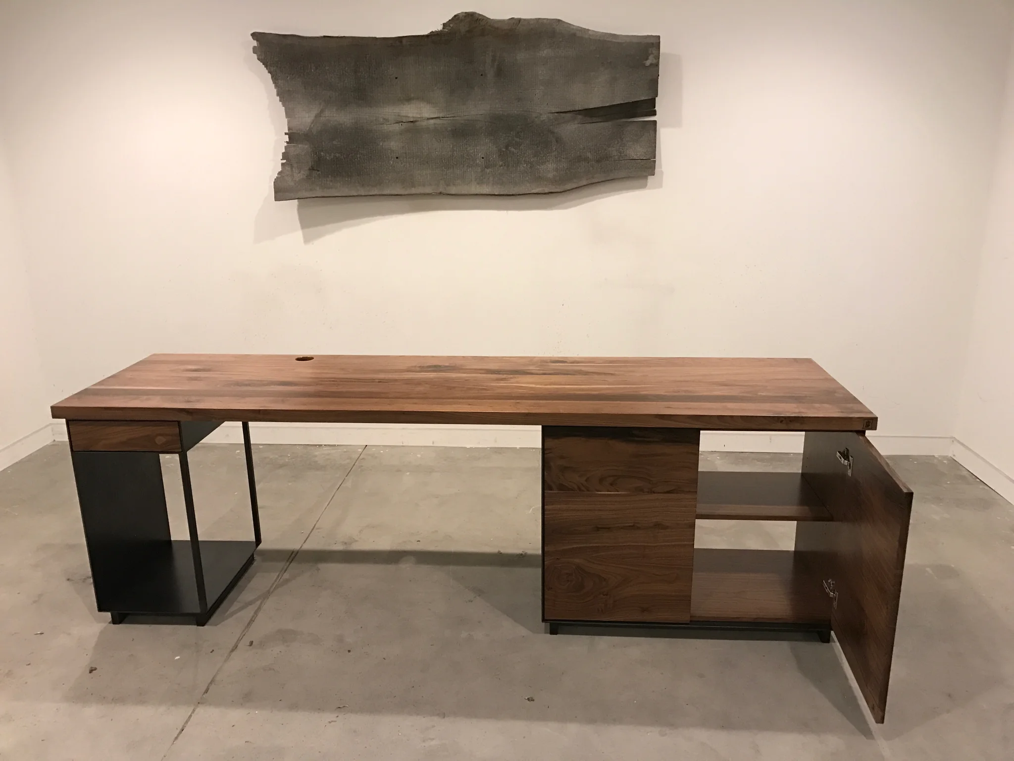 Jack Ellis Company Custom Walnut and Steel Desks