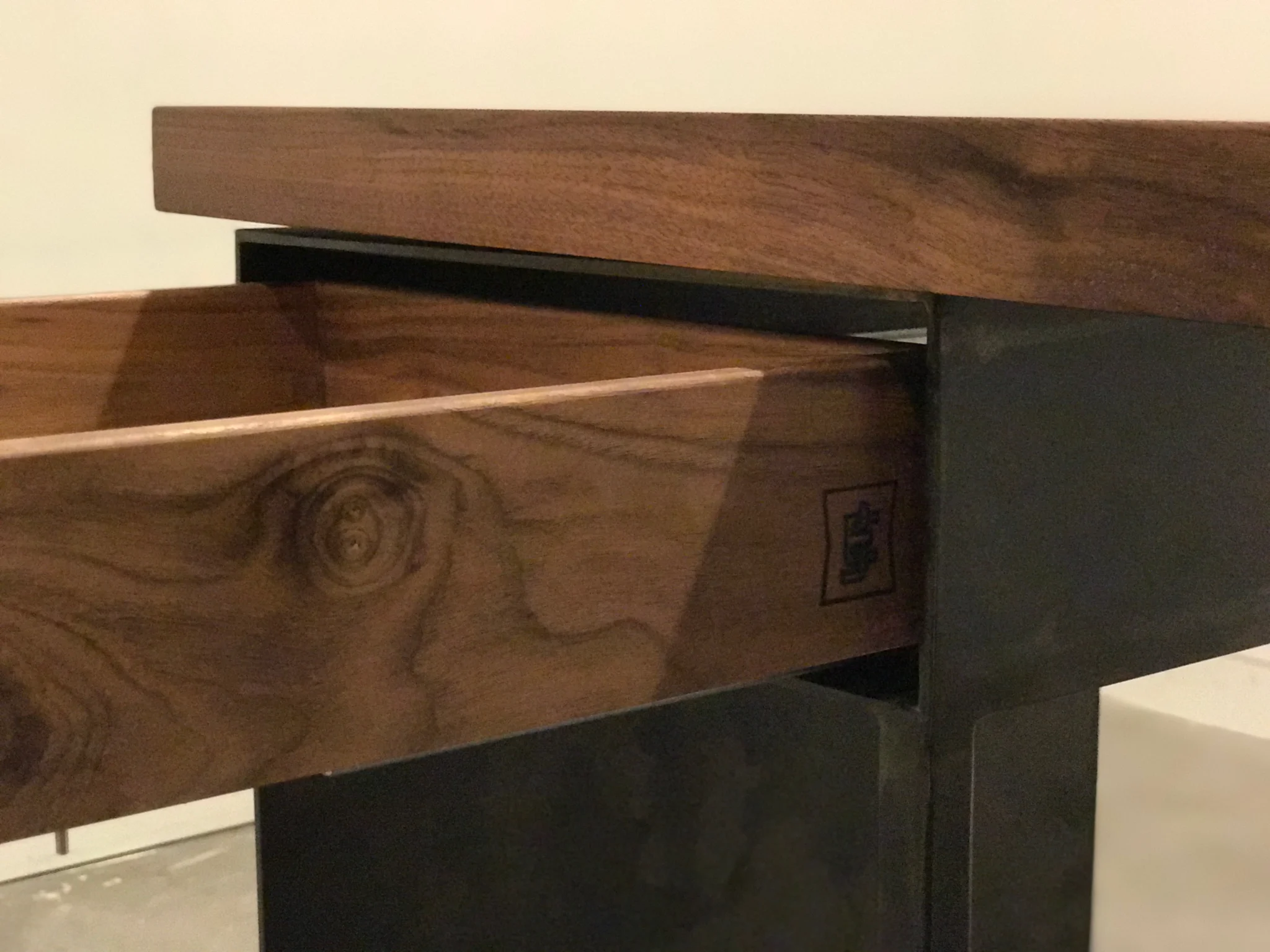 Jack Ellis Company Custom Walnut and Steel Desks