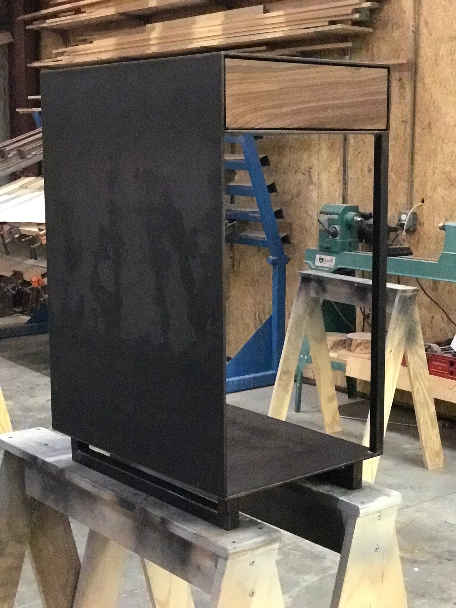 Jack Ellis Company Custom Walnut and Steel Desks