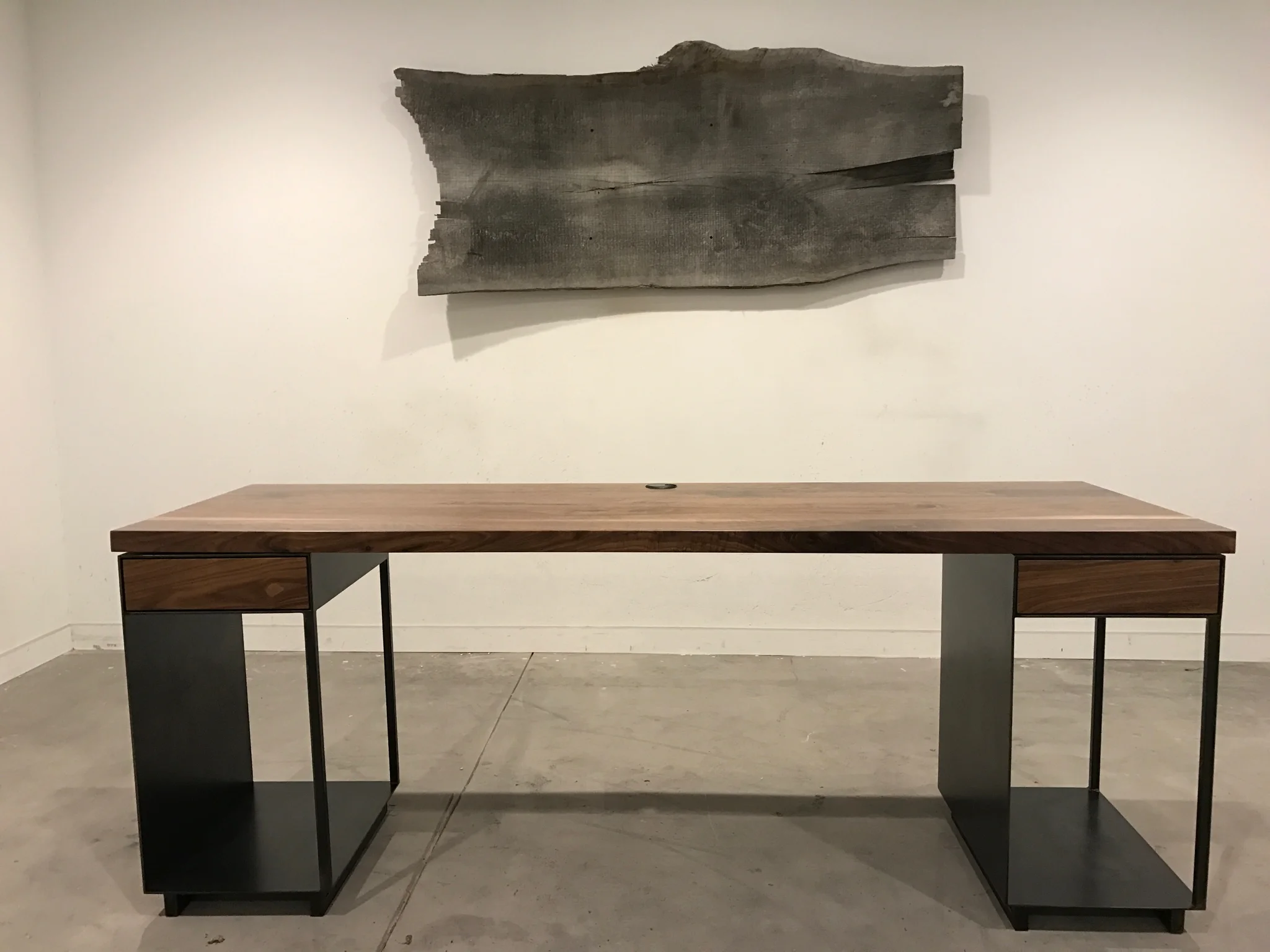 Jack Ellis Company Custom Walnut and Steel Desks