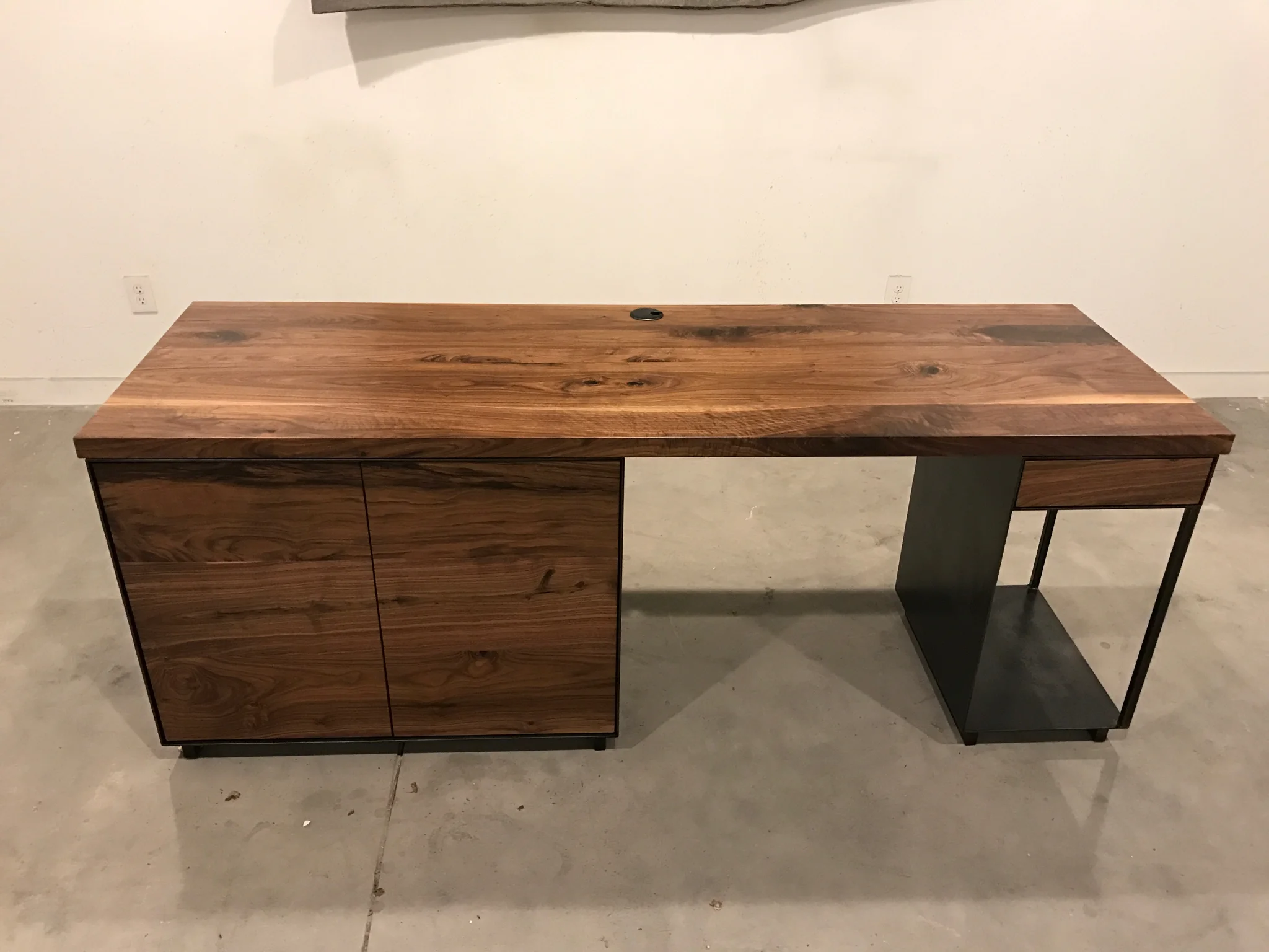 Jack Ellis Company Custom Walnut and Steel Desks