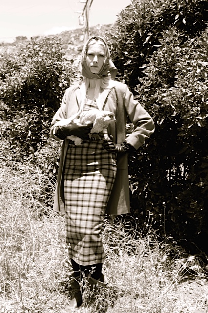 Heather tartan Tennessee Williams with cashmere Patch Pocket Coat