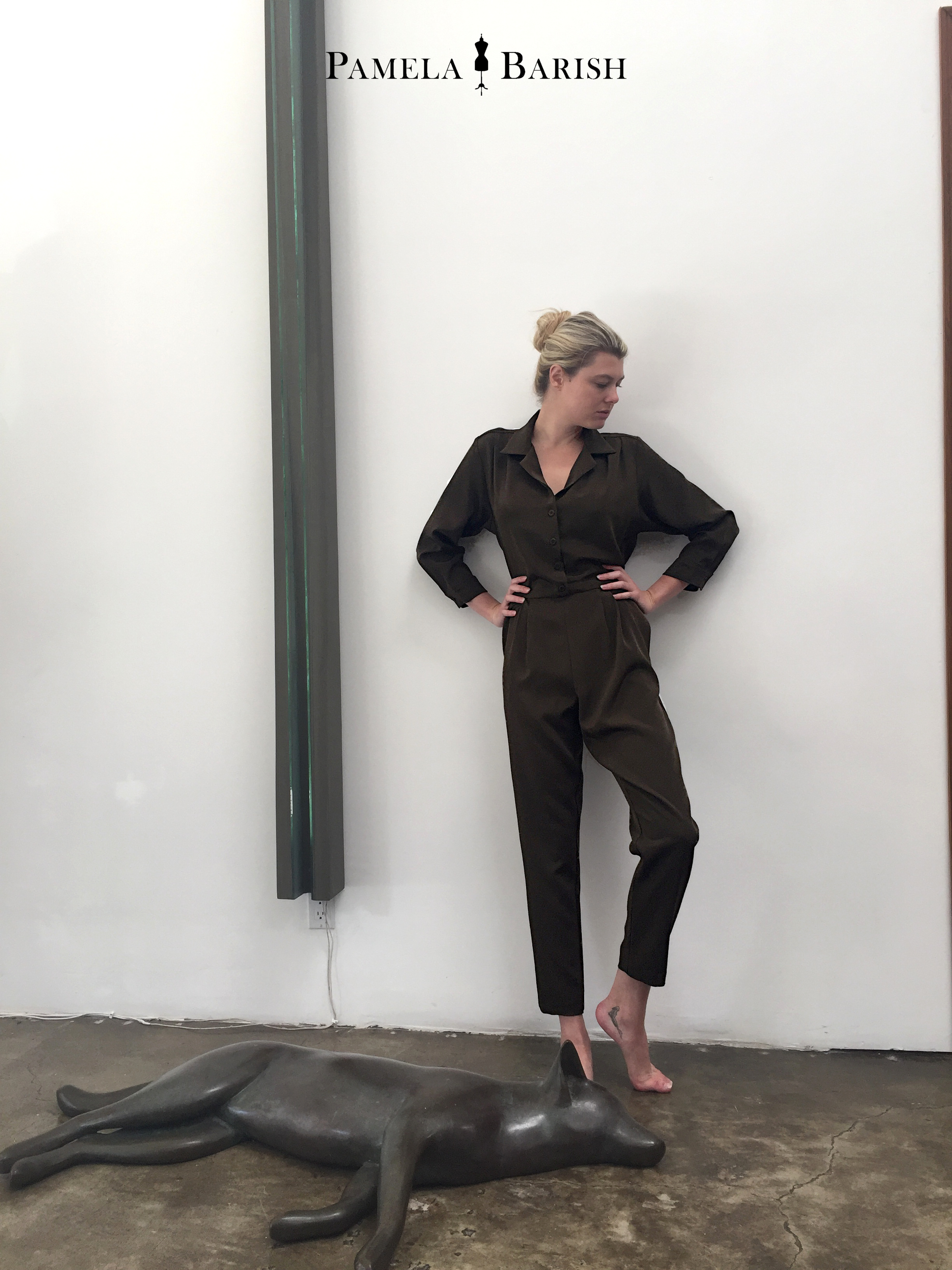 Shirtwaist Jumpsuit in 4 ply silk