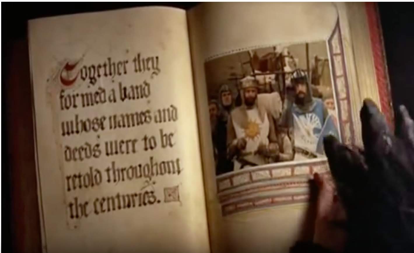 A screenshot of a scene from Monty Python and the Holy Grail