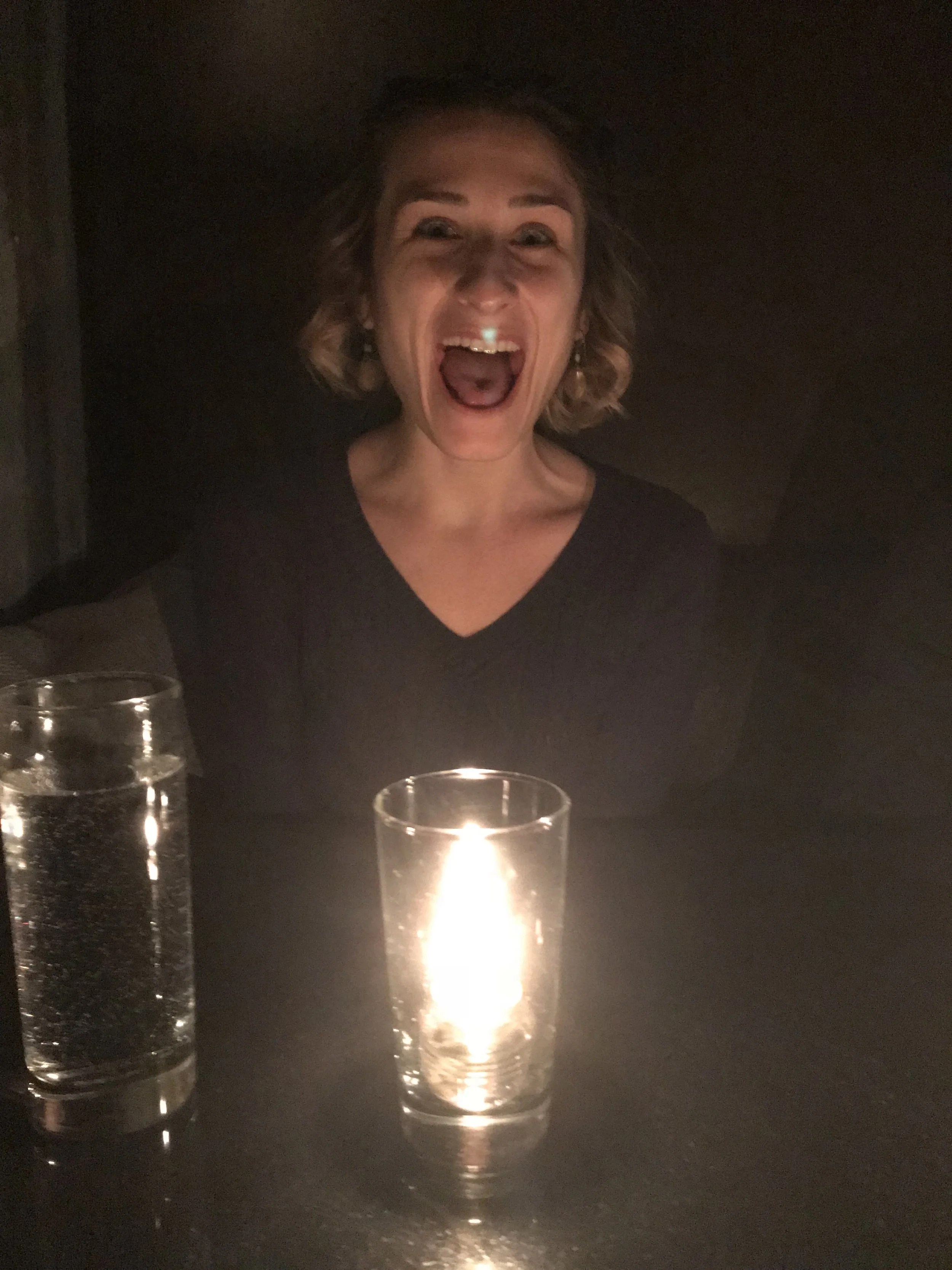Bailey in a bar.