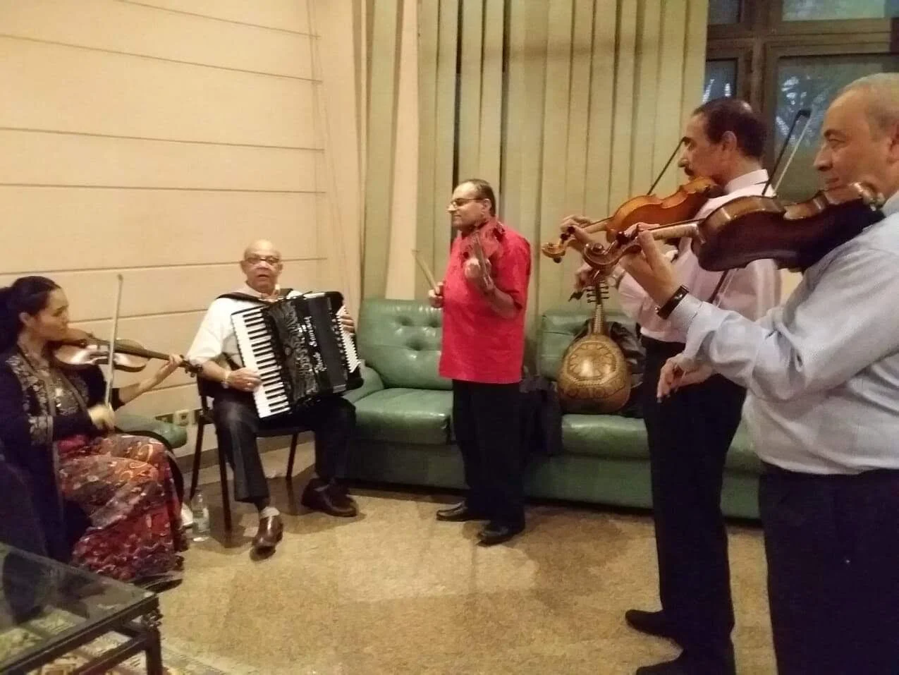 Backstage of El Manara Ensemble. Everybody came to help me..