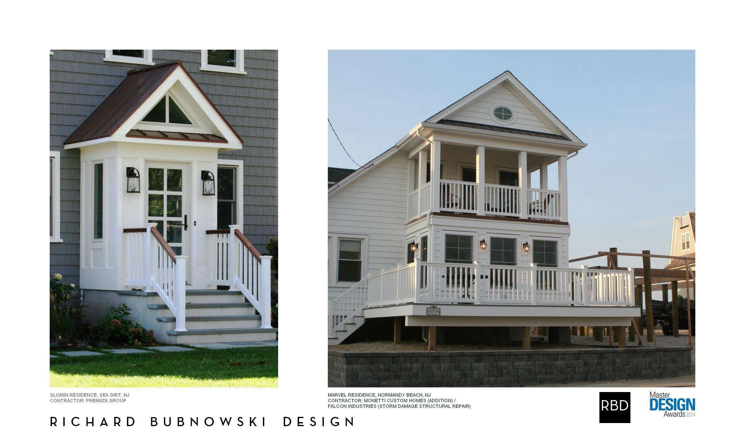 Sometimes great things really do come in small packages... Two recently completed RBD projects along the New Jersey coastline received national honors in the 2014 Qualified Remodeler Master Design Awards. The Marvel Residence in Normandy beach (right) received a Gold Award in the category of "Room Additions Under $250,000, while The Slomin Residence in Sea Girt (left) received a Silver Award in the "Exterior Facelift" category. All winning projects can be seen in the October 2014 issue of Qualified Remodeler in print or online at www.forresidentialpros.com 