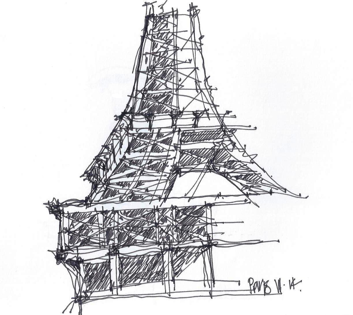 This was a very quick 3 minute sketch that I did of the Eiffel Tower as we were literally driving by. Amazing what you can do when you're force to draw quickly.