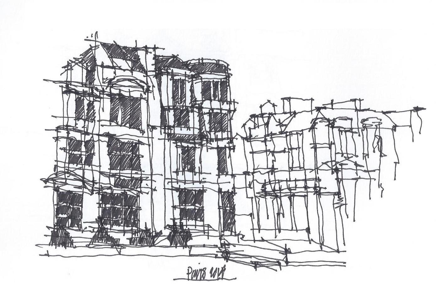 Another really quick sketch as I was standing outside waiting to get into the Musee D'Orsay, Paris, Nov., 2014