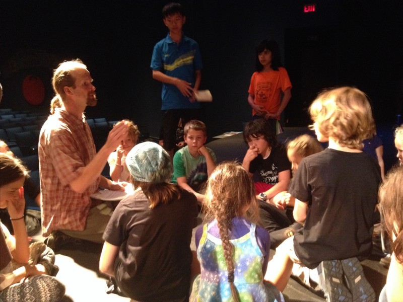 Pre-rehearsal powwow Oregon Camp 2014