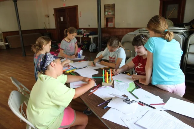 Afternoon art activities help space the theater work we do in the mornings