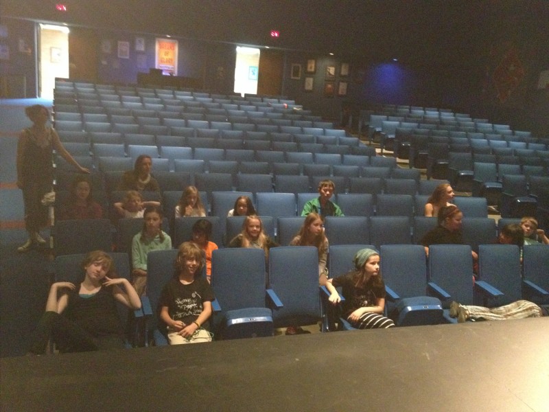 Camp moves along quickly, and pretty soon it's our performance week. Here it's our morning meeting before one of our final rehearsals in Portland 2014 (this one held in a different theater space than we typically use).
