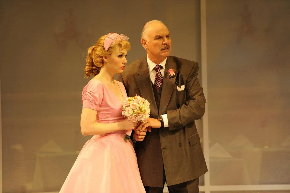 Distress at the wedding! Baptista in Taming of the Shrew at the Denver Center Theatre Company, 2012. With Christy Newsom as Bianca.