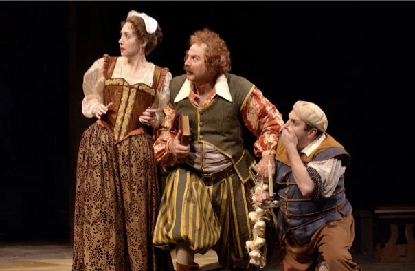 Malvolio's bewitched! Time for a little bell, book and candle! Maria, Sir Toby Belch and Fabian, from Twelfth Night , Oregon Shakespeare Festival 2005. With Suzanne Irving and Robert Frank.