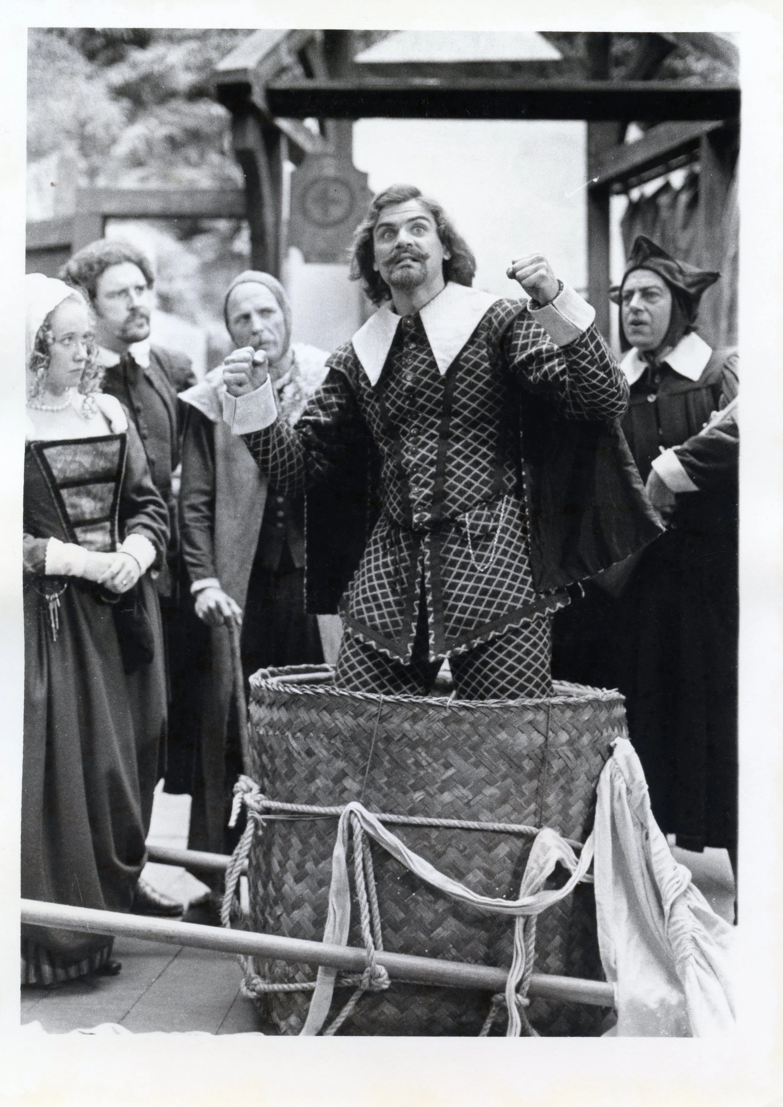 "This is not well, Master Ford, this is not well!" From The Merry Wives of Windsor , Berkeley Shakespeare Festival 1980. With, from left, Beth Sweeney, Lance Brady, Charles Dean, Sicular, and Mick Renner.