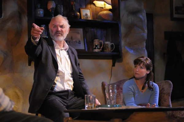 Jack makes a point! From The Weir at San Jose Rep, 2010. With Zillah Gloryr 