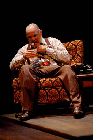 Dr. Bob in the throws of alcoholism. From Bill W. and Dr. Bob at San Jose Repertory Theatre, 2012.