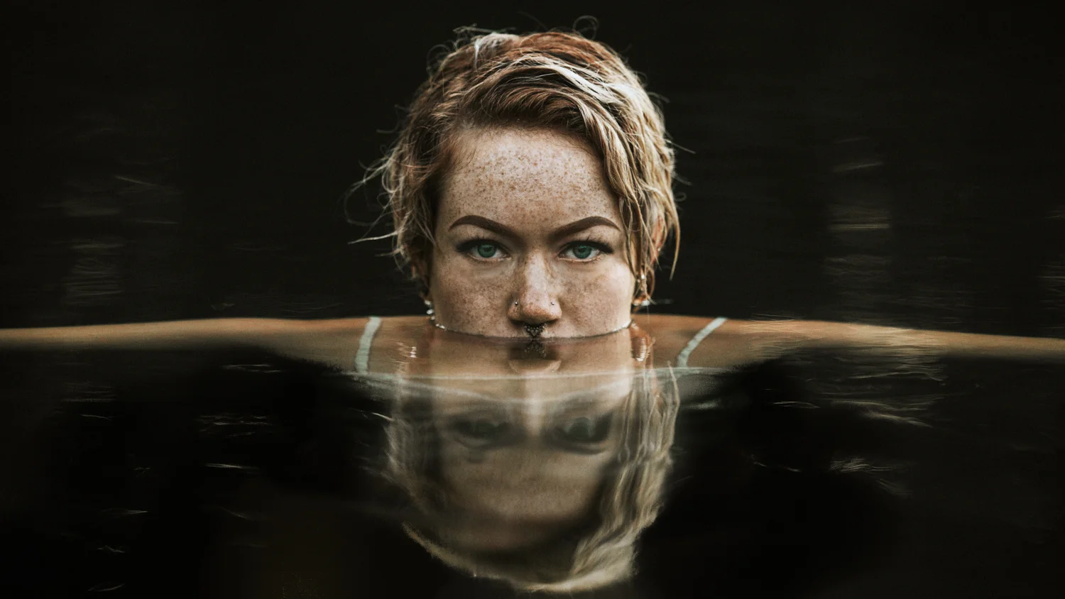 Portrait of women in water Thetis Lake, Victoria boudoir photographer