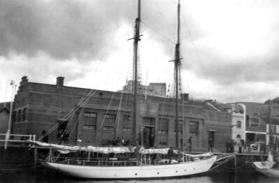 Mistral II moored at Hobart's Constitution Dock
