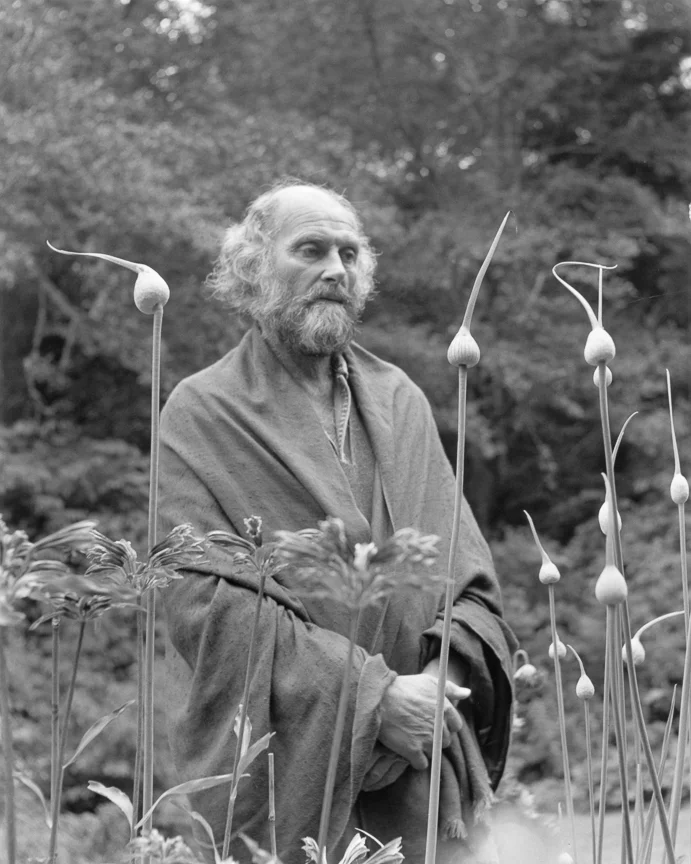 Morris Graves in His Leek Garden, 1973
