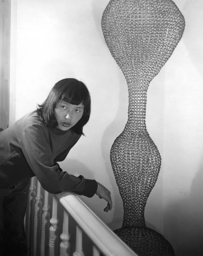 Ruth Asawa Leaning on Railing, nd