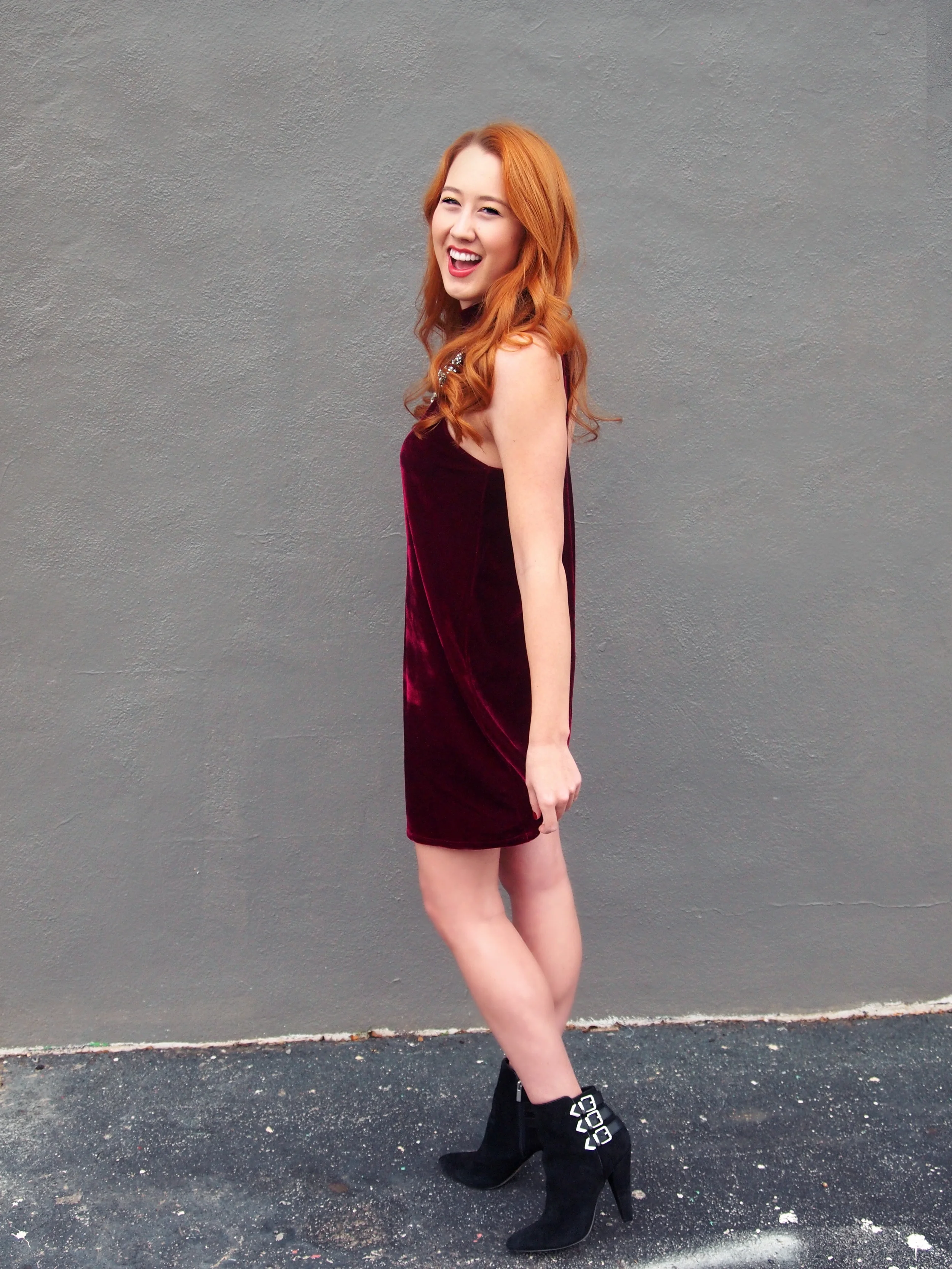 Lulu's dress , Etsy necklace ( similar ), DV Dolce Vita Booties