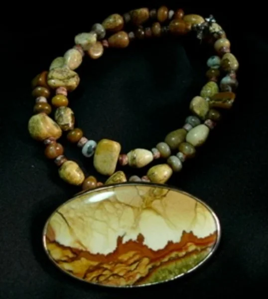 Rocky Butte Jasper. K18 White Gold - Sold