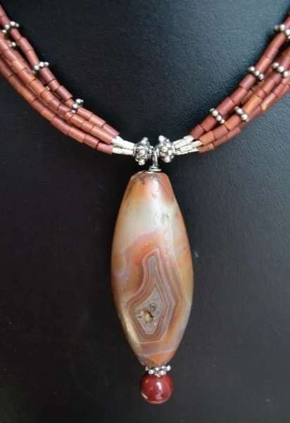 Antique Agate, Red Jasper. Silver 925 - Sold
