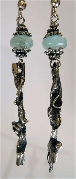 Aquamarine. Oxidized Silver 925 - Sold