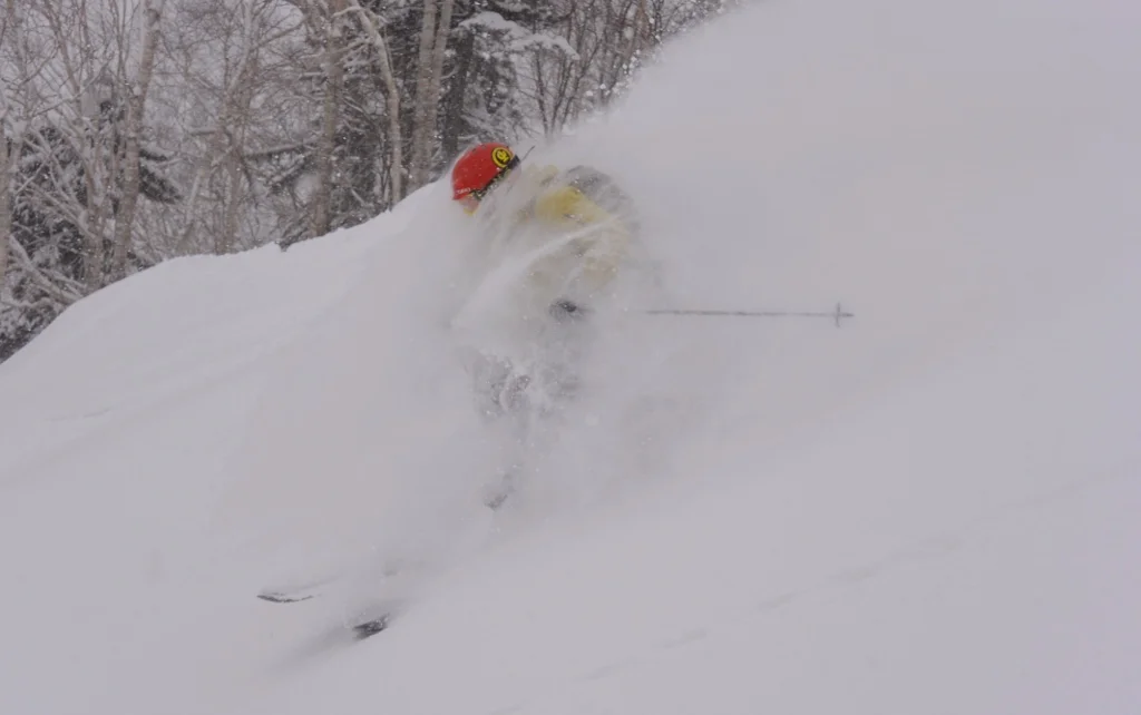 When you're still getting a faceshot between turns, you know it's good. Also, you can't see. © The Powder Project Pty Ltd