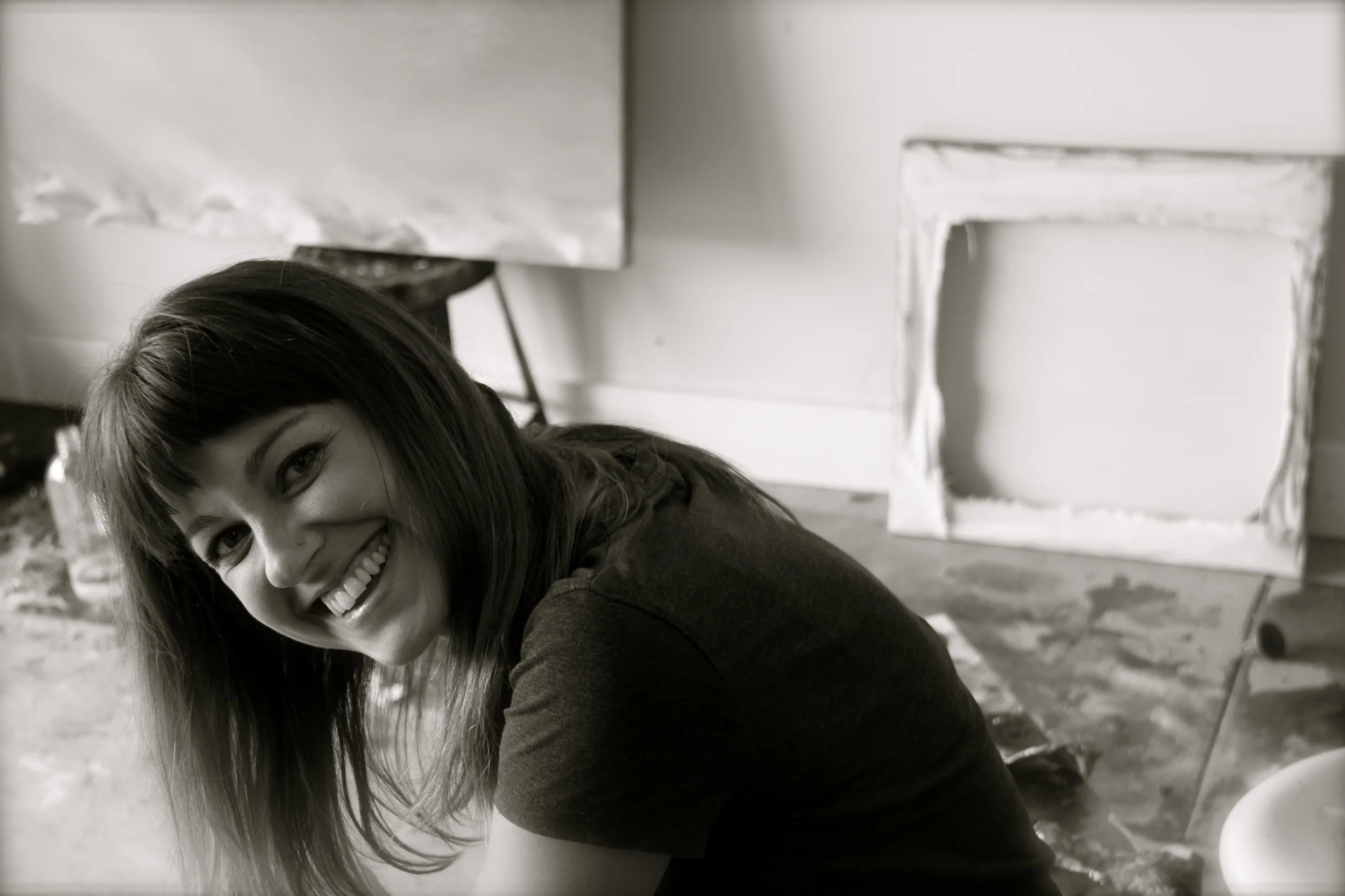 Image of Artist in studio 