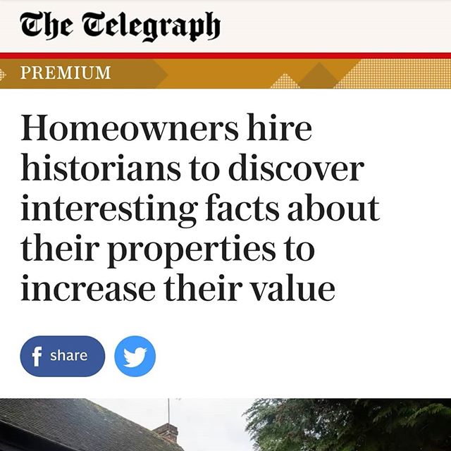 Lovely piece about us in The Telegraph today - thank you so much Johannes! SEE LINK IN BIO! 
#househistoryresearch #househistory #househistories #propertyhistories #propertyportraits #architecturalhistorian #architecturalhistory #ahousethroughtime #h