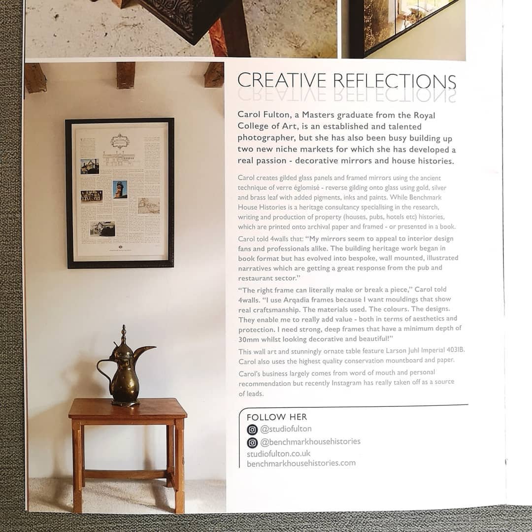 Lovely feature in Arqadia's Autumn issue of 4walls magazine! We use their beautiful decorative mouldings for our framed house histories!
@4wallsbyarqadia @oneblackbear
@bucksresearch
#arqadia #4walls #oneblackbear
#4wallsbyarqadia #househistories #ho