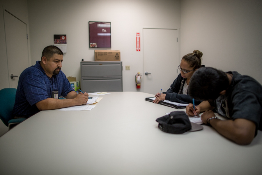 Damian signs the terms of his probation with his officer at the county offices in Pomona. He is supposed to stay away from drugs, seek employment, rack up high school credits and get counseling for anger issues.