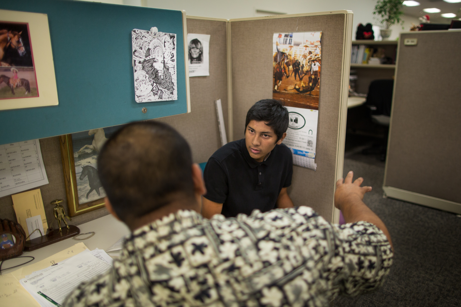 Damian meets with his probation officer two months after getting out of the camps. They talk about how he needs to keep looking for work and meet with a counselor. The officer puts a barcode sticker on Damian's arm and sends him to the bathroom for a drug test.