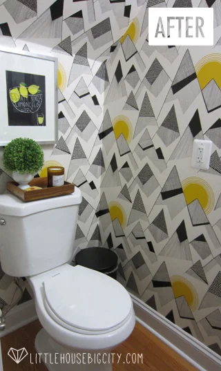 Toilet after wallpaper