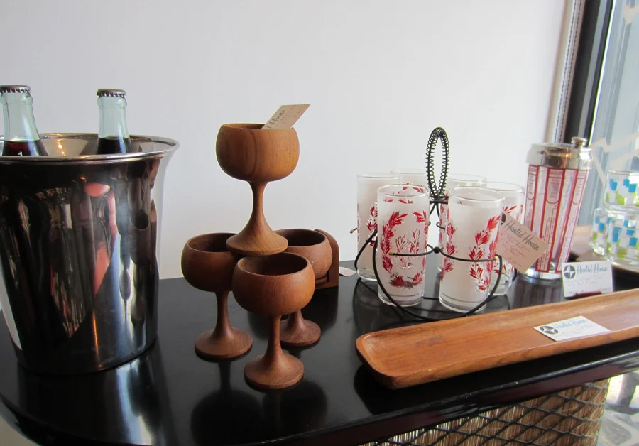 Danish teak mid century cups