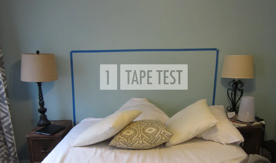 Step 1: Use tape to decide on final dimensions for your DIY headboard